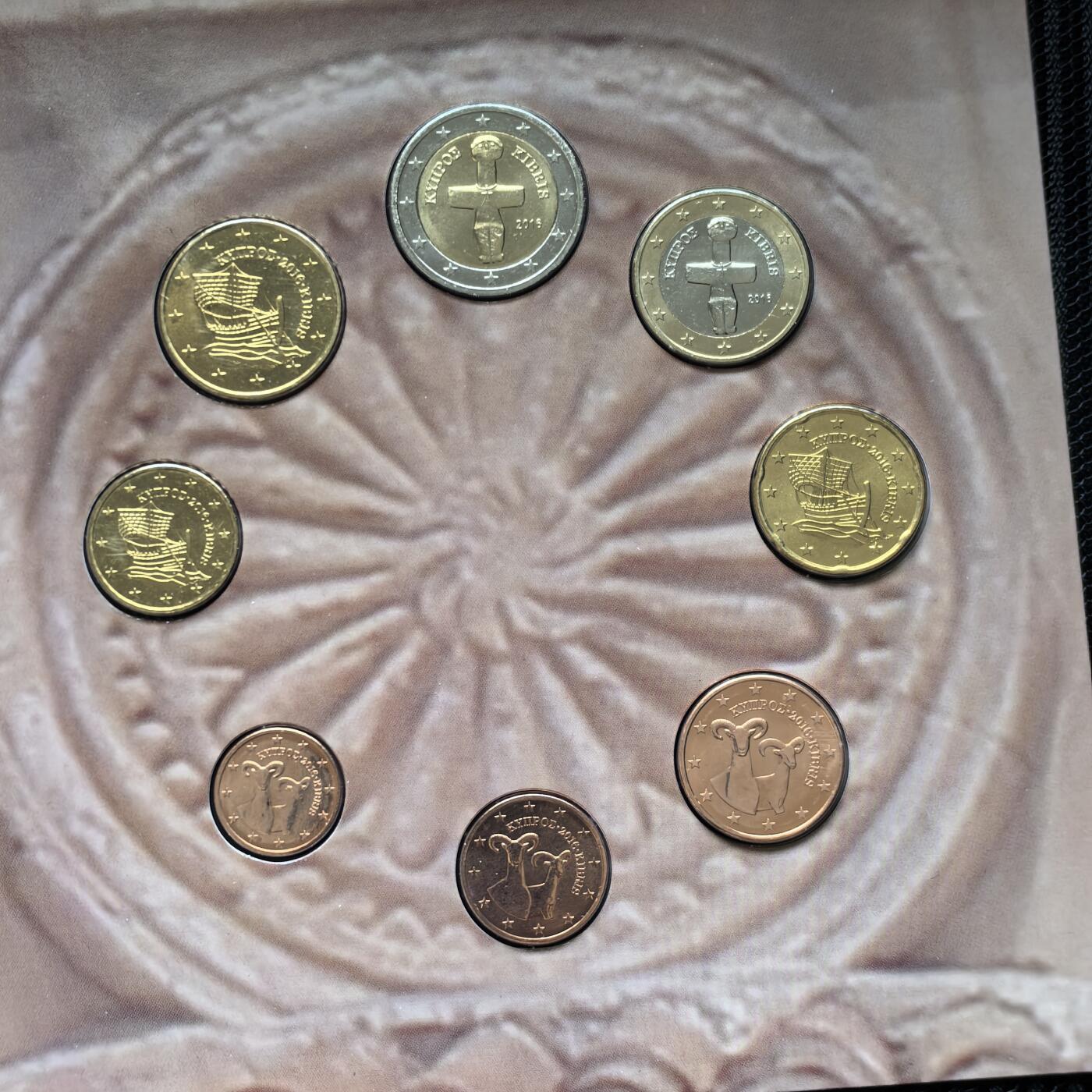 道一币馆币章第一百五十六场 欧洲之星 原包装 塞浦路斯2016年欧元套币八枚