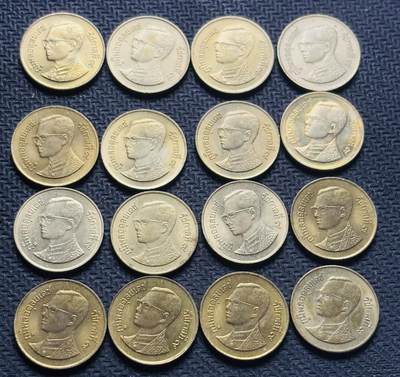 文馨钱币收藏第 284 场，【 长期接收代拍品】老藏家拍品南朝鲜李承晚时期货币，泰国大型纪念币，土耳其各时期及各国套币场 - 原铜光泰王 50 萨当铜币一组 16 枚