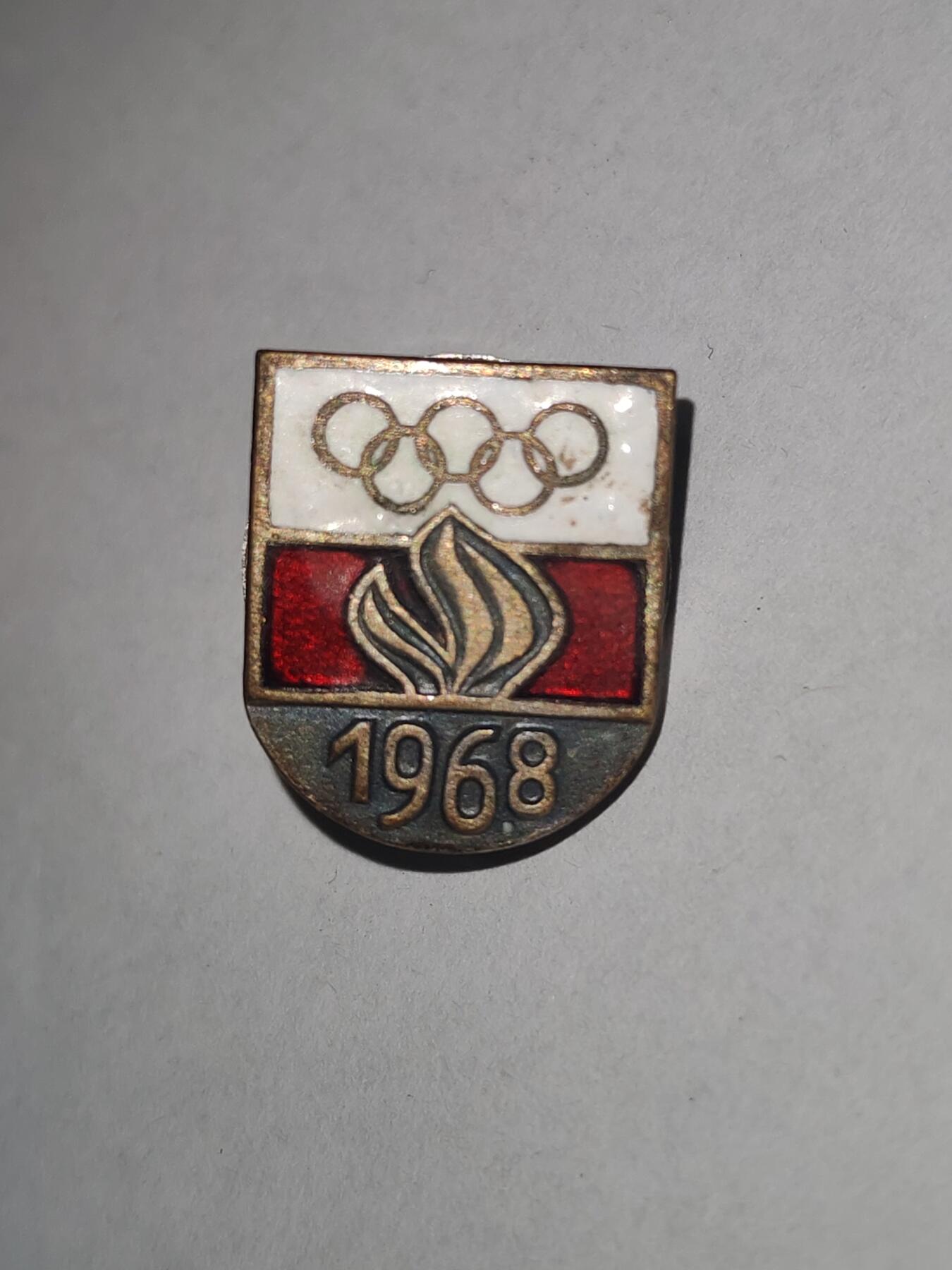 韵星假日拍卖第三十一期 -- Rimey Holidays Auction 31 波兰人民共和国1968墨西哥奥林匹克运动会官方代表证章 稀少 转轮版本panstowowa厂制作 带厂标 铜珐琅 