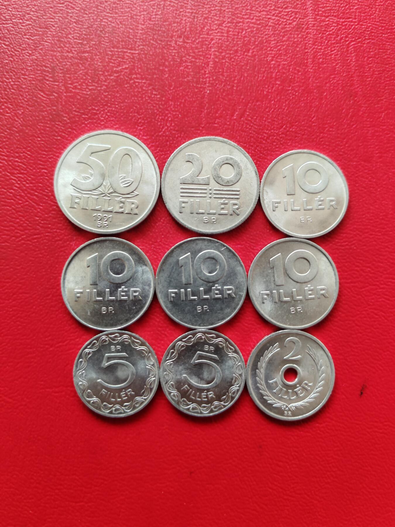 【云涧收藏】第八十一场 匈牙利2/5/10/20/50菲勒9枚