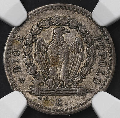 修遠堂世界钱币第九十五期 - NGC AU55 1849年罗马共和国4 BAI银币  罗马共和国是一个短命的（四个月）国家