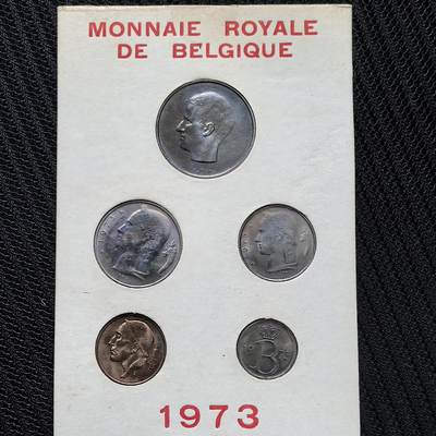 道一币馆币章第一百五十六场 - 卡册 比利时1973年套币5枚