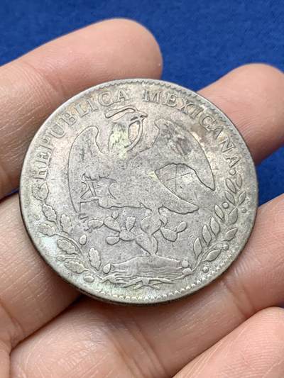 《竞宝斋》第443场 周日，周一，2场连拍 （全场包邮） - 墨西哥1859 GO PF版 8R 鹰洋银币 中期版本 双面有划 细节见图