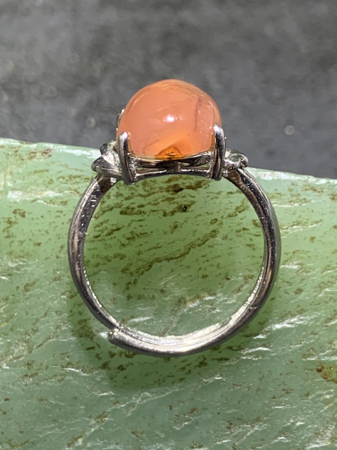 南红玛瑙荔枝冻漂红活口通货戒指一枚！