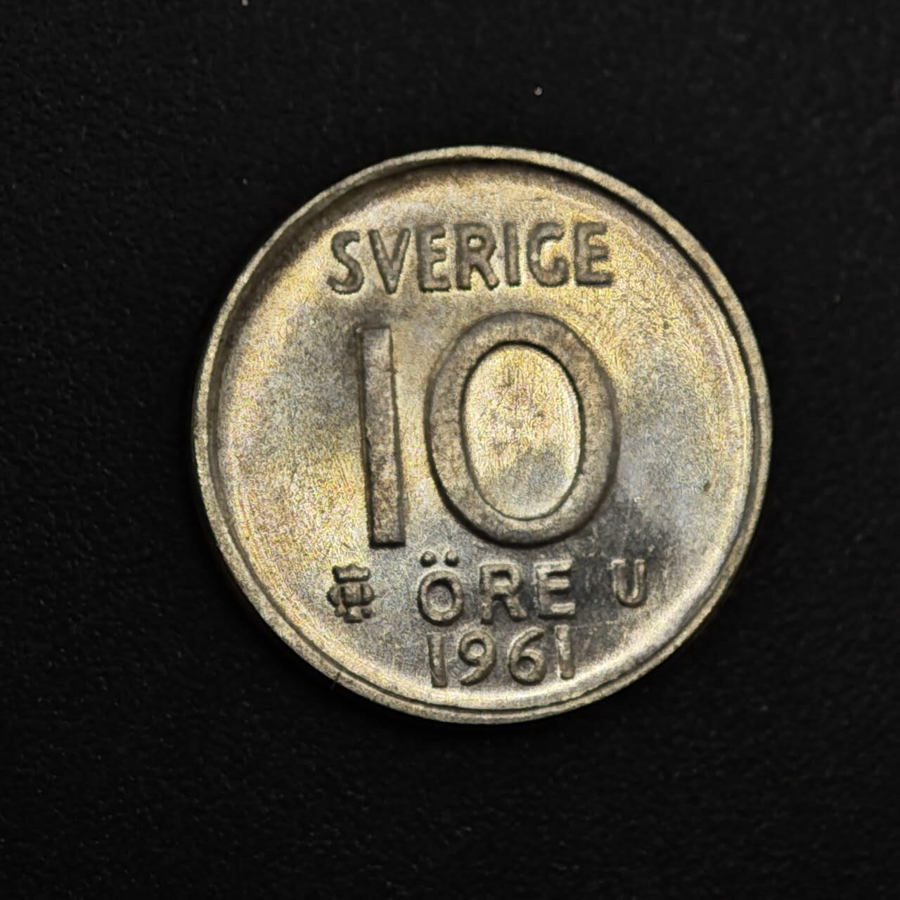 【淘币小摊】实时拍第八百一十三拍   散币场   满百包邮可预留二周 每周一统一发货   瑞典1961年10欧尔银币