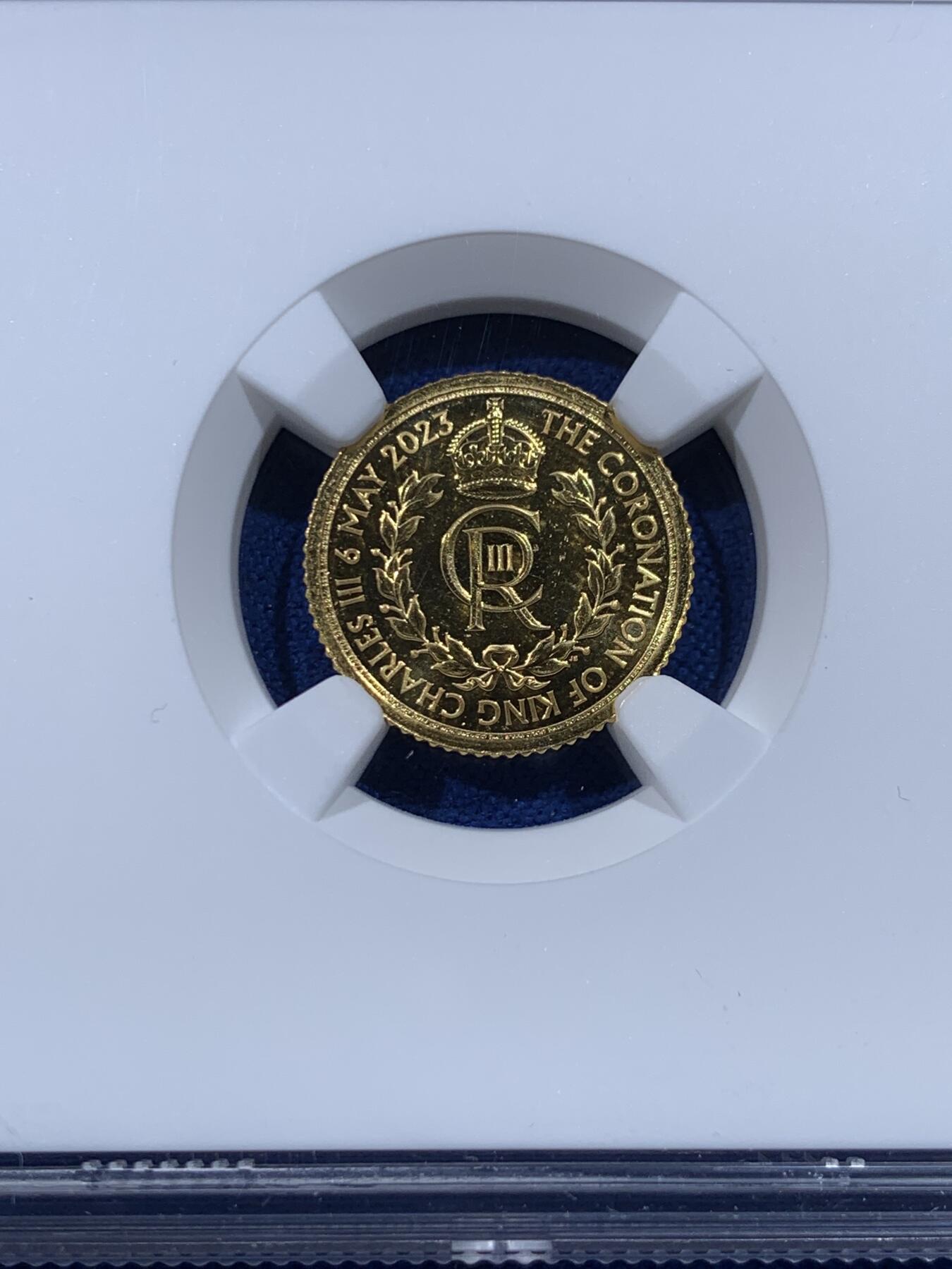 《竞宝斋》第443场 周日，周一，2场连拍 （全场包邮） NGC MS66 英国 2023年10英镑 999.9金币,含金1/10盎司 查尔斯三世加冕 3.11克