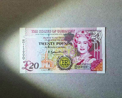 【Blue Auction】世界纸币精拍第757期——18级TOP拍卖/信誉/品质/专业/高效💫 - 【000豹子号无47】根西 20镑 女王 全新UNC 纪念钞版