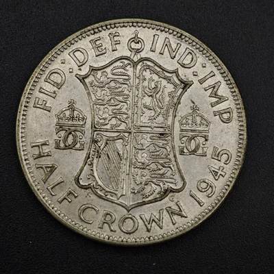 【淘币小摊】实时拍第八百一十四拍   散币场   满百包邮可预留二周 每周一统一发货   - 英国1945年乔治六世半克朗银币