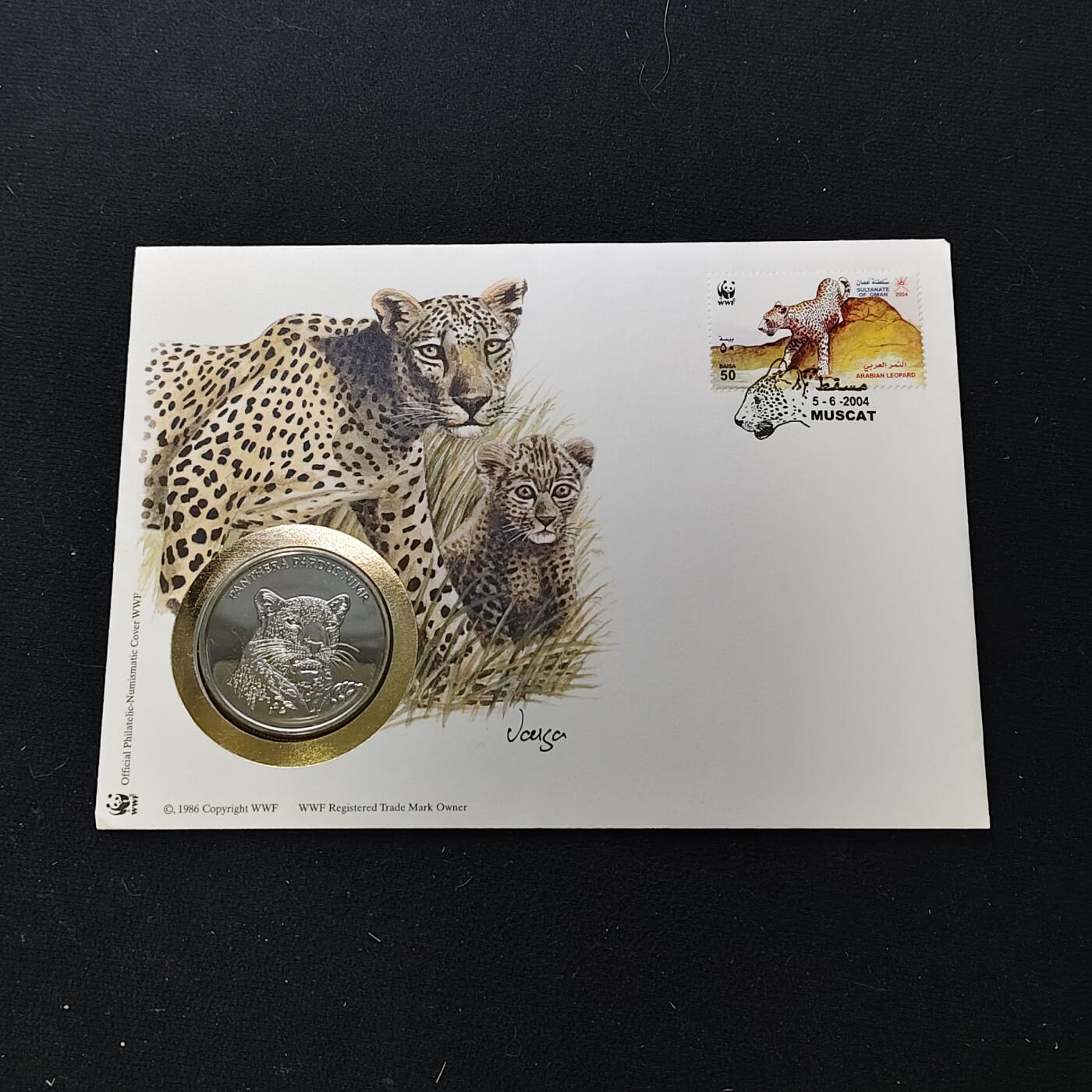 【全场包邮】纯粹捡漏拍482场（免费代拍第19场）-币封+套装+富兰克林（注意佣金） 【邮章封】WWF世界自然基金会1986年30周年‌阿拉伯豹纪念邮章封