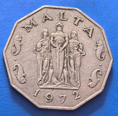 外国优质老铜币银币，周六九点倒数截拍，满百包邮，可寄存半年，喜欢朋友微信扫描二维码可直接参拍 - 马耳他50分大镍币