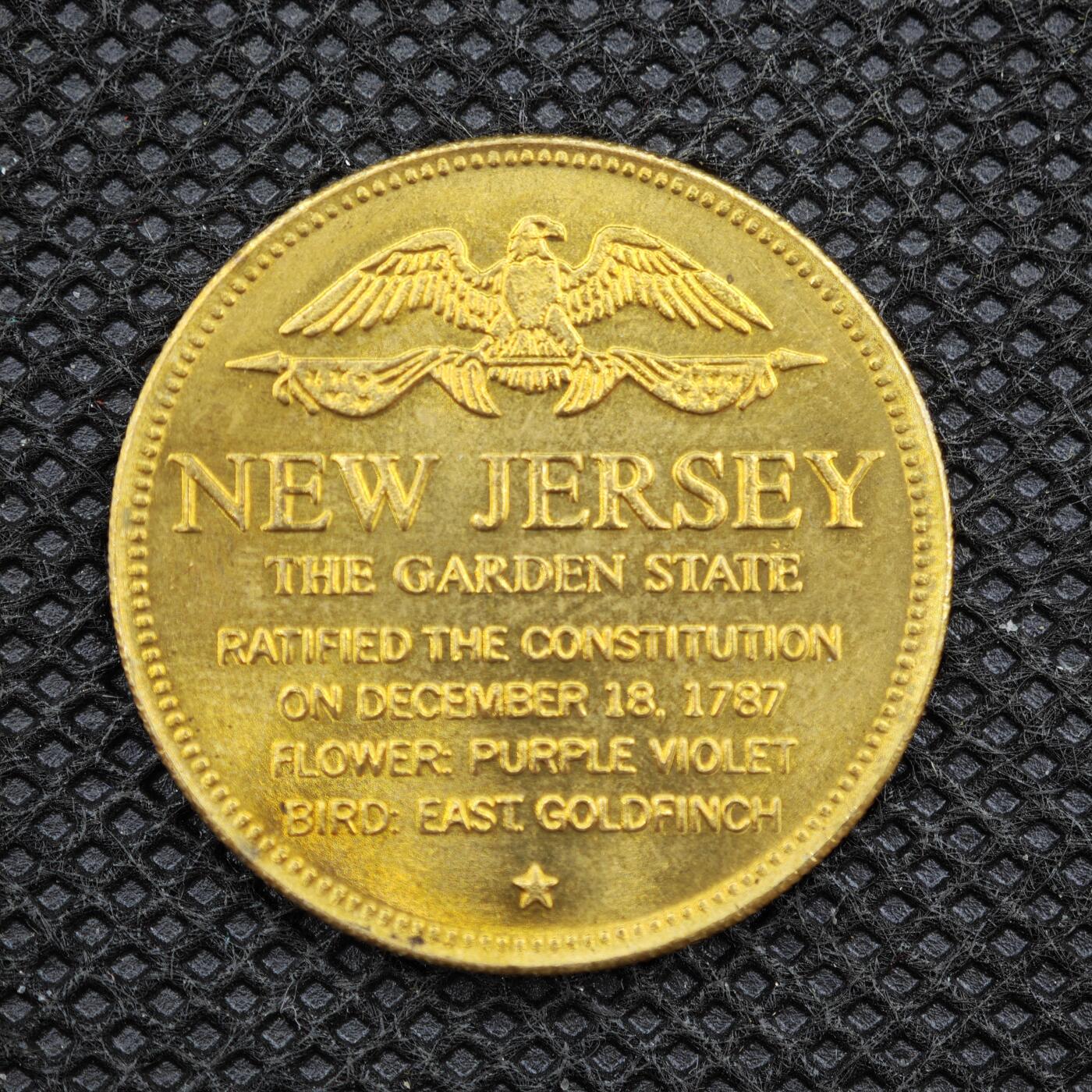 【淘币小摊】限时拍第八百一十六拍  纪念章场  满百包邮可预留两周  周一统一发货   美国新泽西州铜章直径26mm