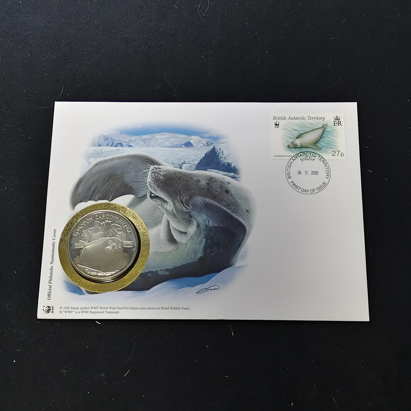 【全场包邮】纯粹捡漏拍482场（免费代拍第19场）-币封+套装+富兰克林（注意佣金） 【邮章封】WWF世界自然基金会1986年30周年‌食蟹海豹纪念邮章封