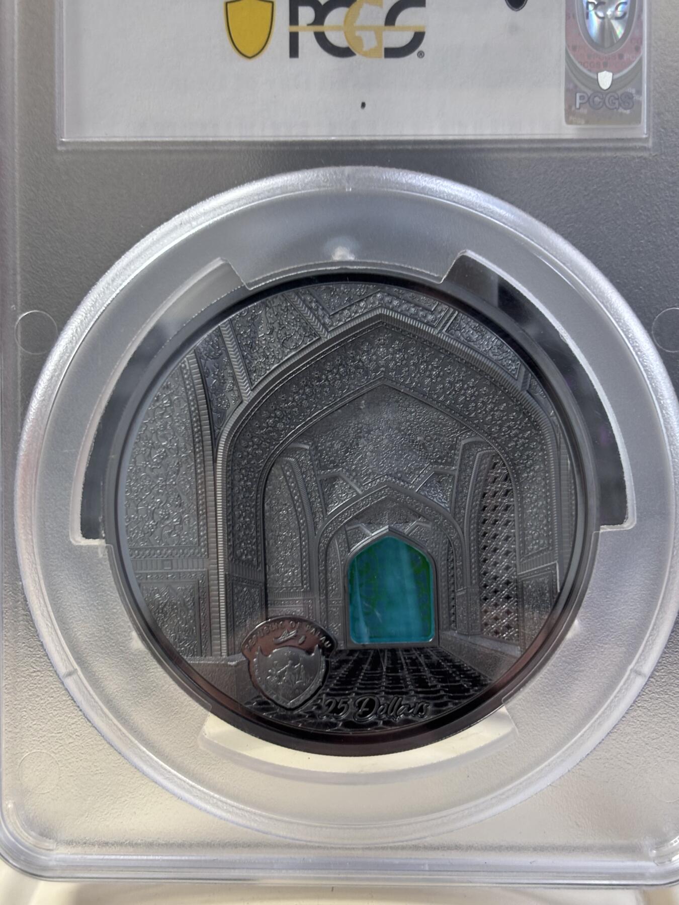 第184期拍卖 帕劳2020年蒂凡尼伊玛目广场5盎司纪念银币PCGS-PR70无盒无证书，999银，发行555枚