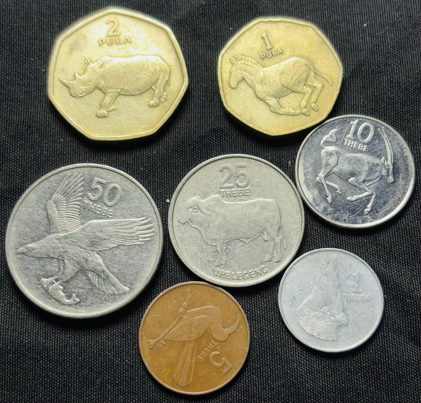 文馨钱币收藏第 284 场，【 长期接收代拍品】老藏家拍品南朝鲜李承晚时期货币，泰国大型纪念币，土耳其各时期及各国套币场 好品博茨瓦纳动物币 7 枚套