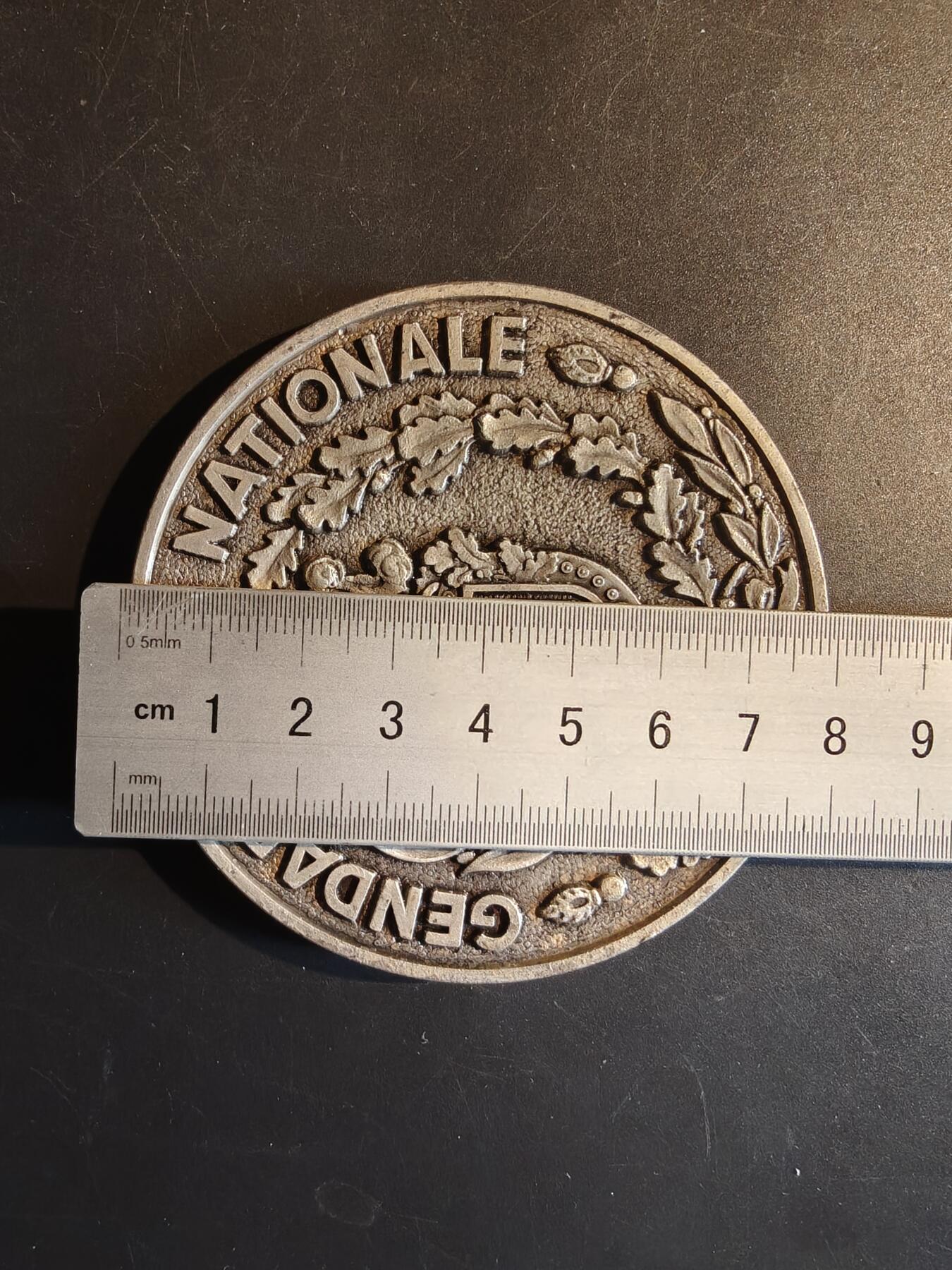 老王徽章第167期 法国国家宪兵队纪念章     直径80mm.    重量146.5g