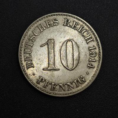 【淘币小摊】实时拍第八百一十四拍   散币场   满百包邮可预留二周 每周一统一发货   - 德国1914年长翅10芬妮镍币