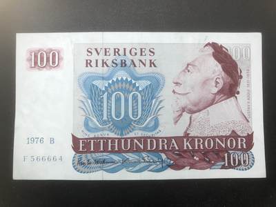 67 EPQ 1979年 新加坡鸟版20元，各版本稀有瑞典1000克朗，持续更新ing - 瑞典 1976年 1976-B 100 瑞典克朗 XF