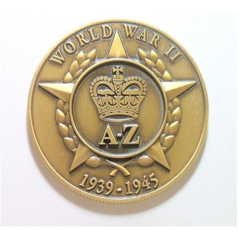 英国1945年 二战领袖丘吉尔高浮雕精制彩色大铜章 45MM