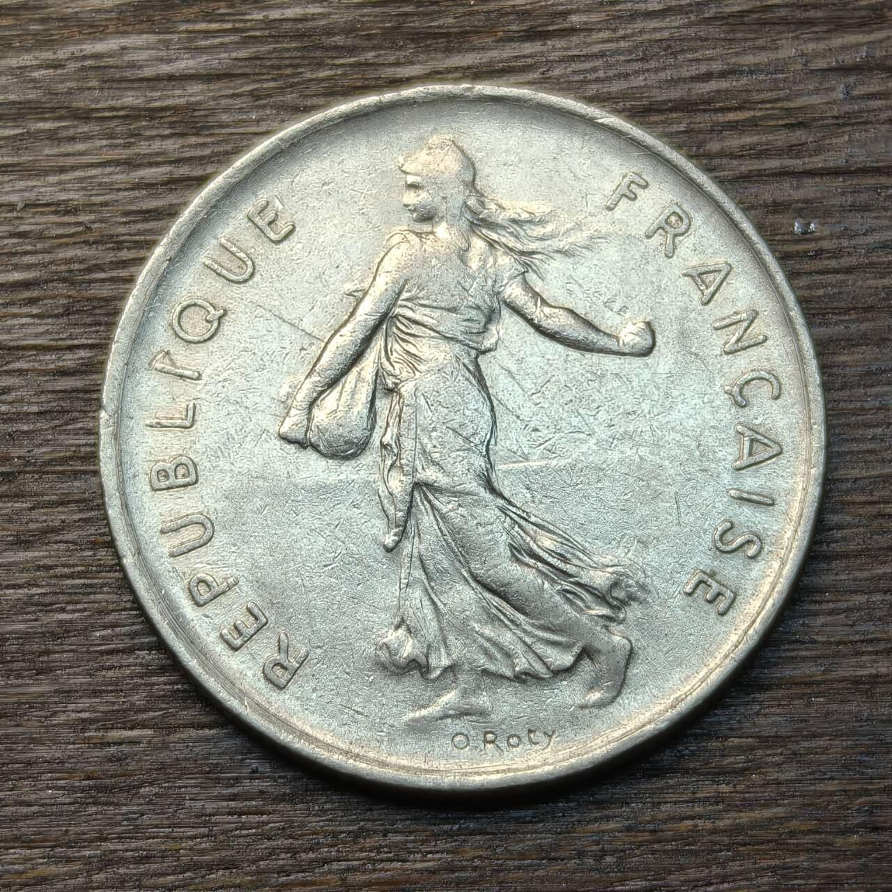 【铜匠收藏】★第134场★散币场，无佣金，30包邮。不满30元，支付5元运费。《接受代拍 代送NGC评级》 法国 1971年 5法郎