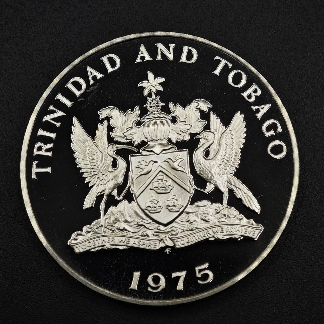 【淘币小摊】实时拍第八百一十五拍   银币套币场   满百包邮可预留二周 每周一统一发货   特立尼达和多巴哥1975年10元精制银币 重35克925银 纯银价418