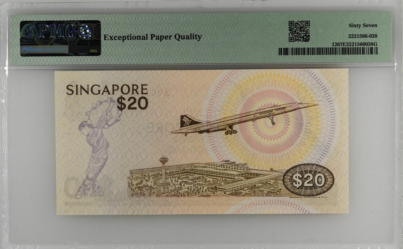 67 EPQ 1979年 新加坡鸟版20元，各版本稀有瑞典1000克朗，持续更新ing PMG 67 EPQ 新加坡 1979年 20新加坡元 鸟版 圆润号 无47 亚军分