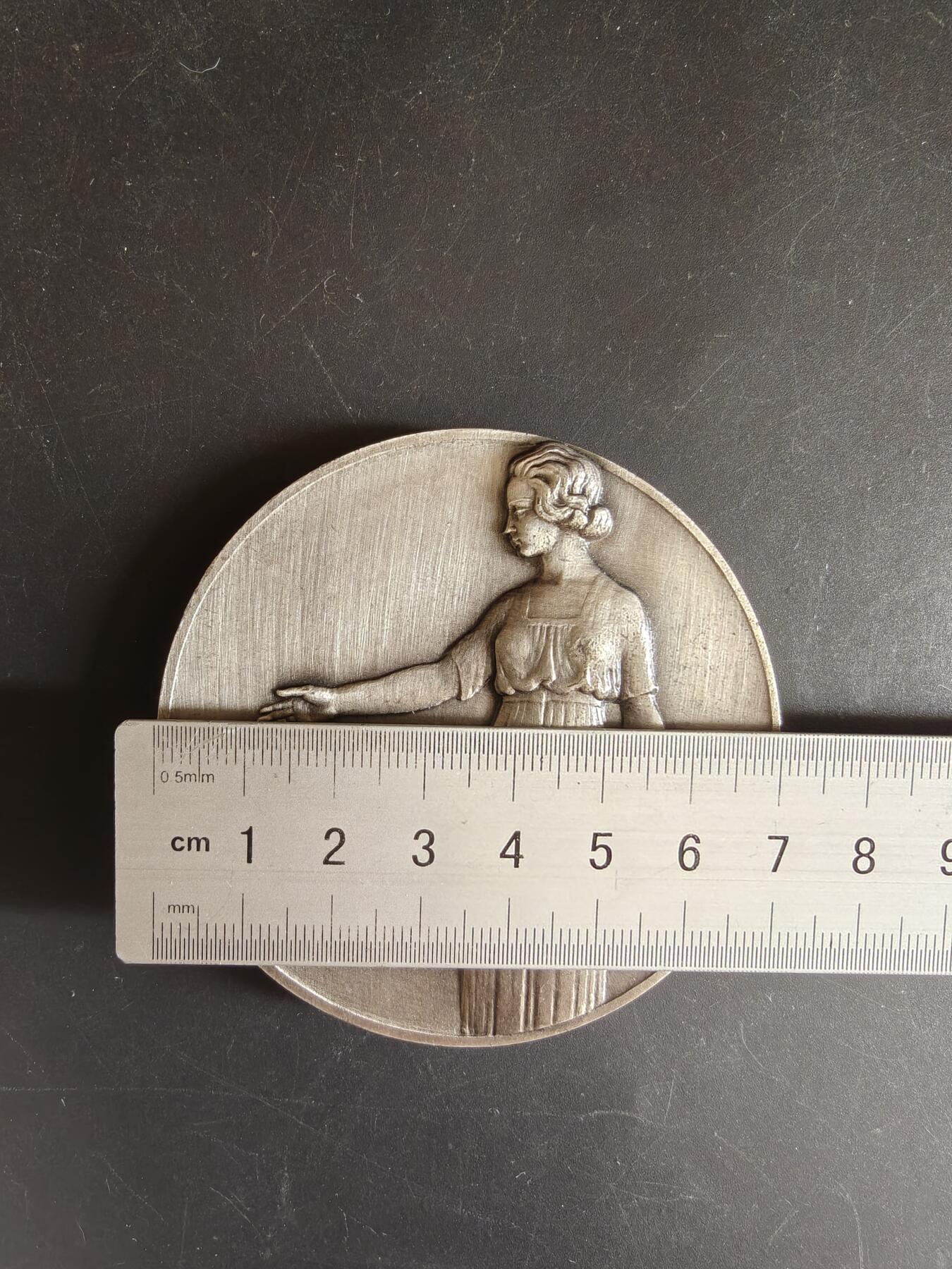 老王徽章第167期 法国道路交通安全委员会镀银大铜章     直径72mm    重量193g