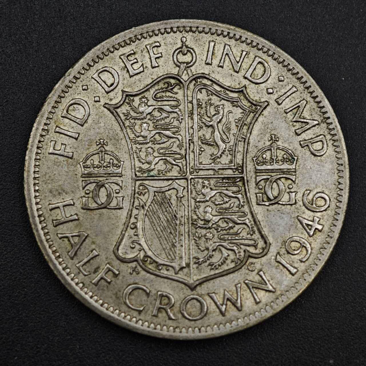 【淘币小摊】实时拍第八百一十四拍   散币场   满百包邮可预留二周 每周一统一发货   英国1946年乔治六世半克朗银币