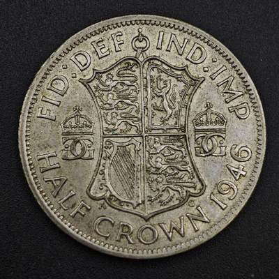 【淘币小摊】实时拍第八百一十四拍   散币场   满百包邮可预留二周 每周一统一发货   - 英国1946年乔治六世半克朗银币