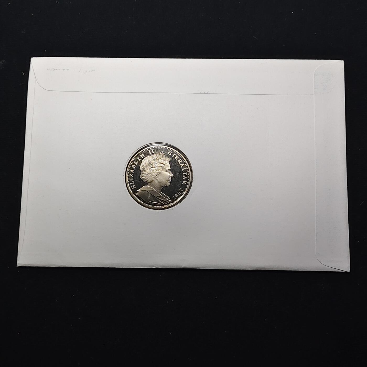 【全场包邮】纯粹捡漏拍482场（免费代拍第19场）-币封+套装+富兰克林（注意佣金） 【邮币封】直布罗陀2002年1克朗伊丽莎白皇太后纪念克朗型纪念币邮币封