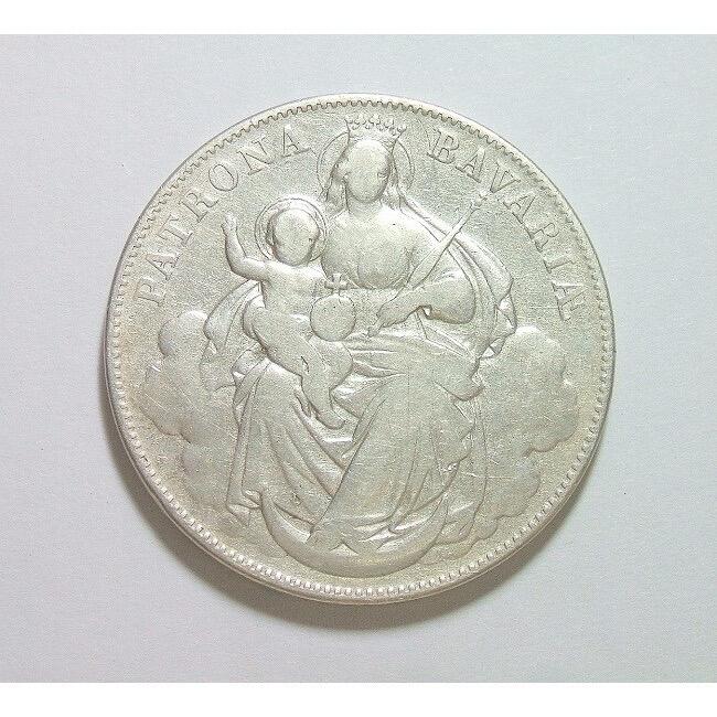 【银】德国巴伐利亚1865年 圣母抱婴1泰勒银币 好品