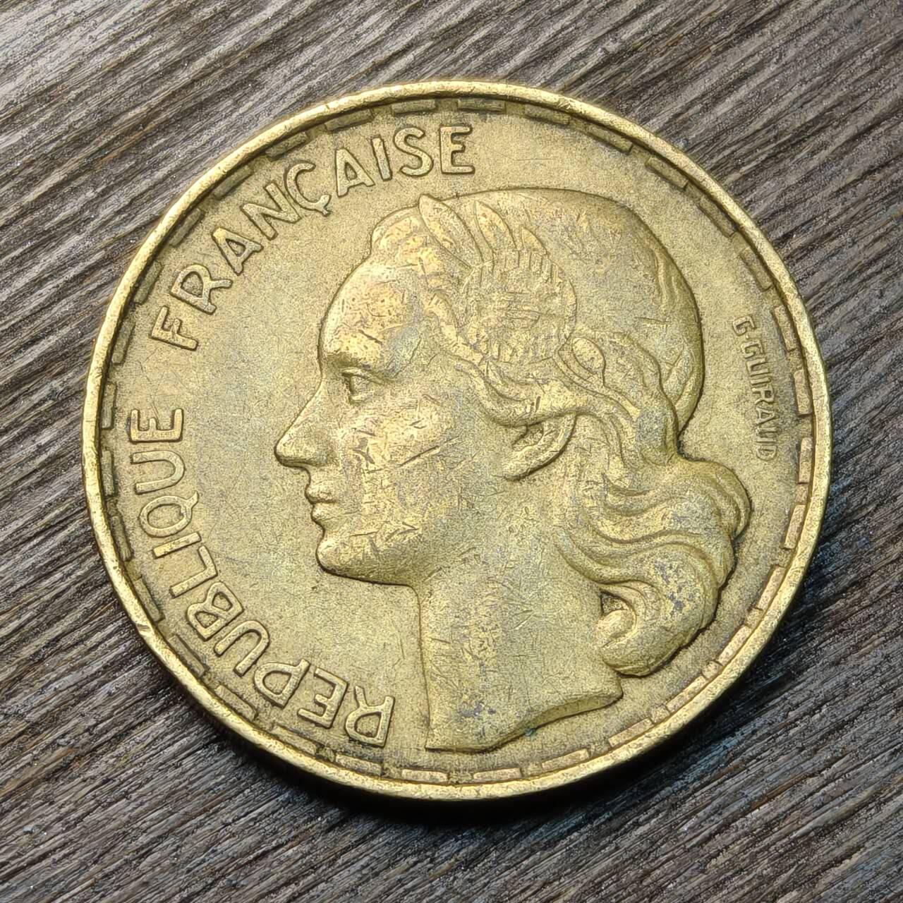 【铜匠收藏】★第134场★散币场，无佣金，30包邮。不满30元，支付5元运费。《接受代拍 代送NGC评级》 法国 1953年 10法郎 高卢熊鸡