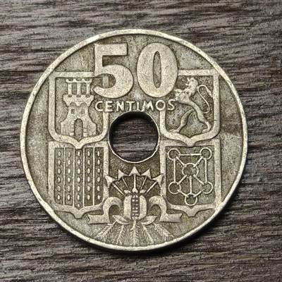 【铜匠收藏】★第134场★散币场，无佣金，30包邮。不满30元，支付5元运费。《接受代拍 代送NGC评级》 - 西班牙 1949年 50分 中孔币