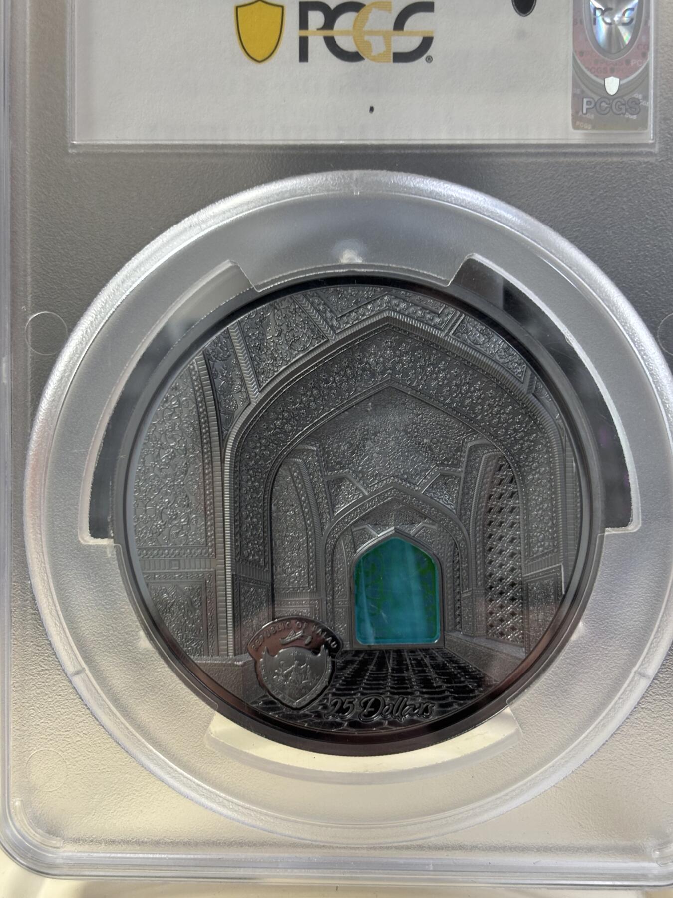 第184期拍卖 帕劳2020年蒂凡尼伊玛目广场5盎司纪念银币PCGS-PR70无盒无证书，999银，发行555枚