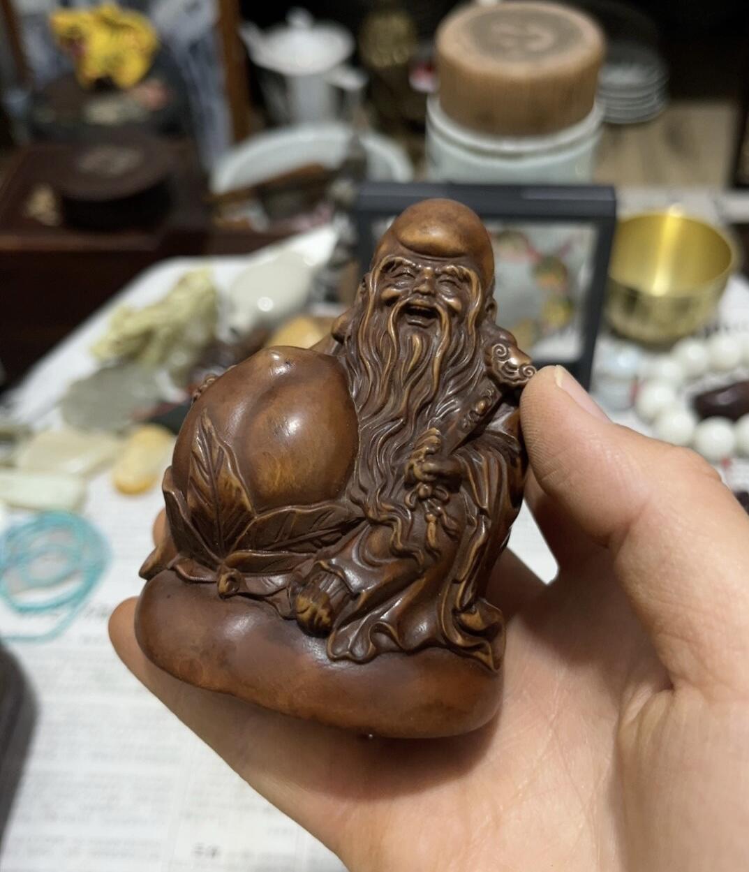 江南站杂件捡漏场 黄杨木摆件