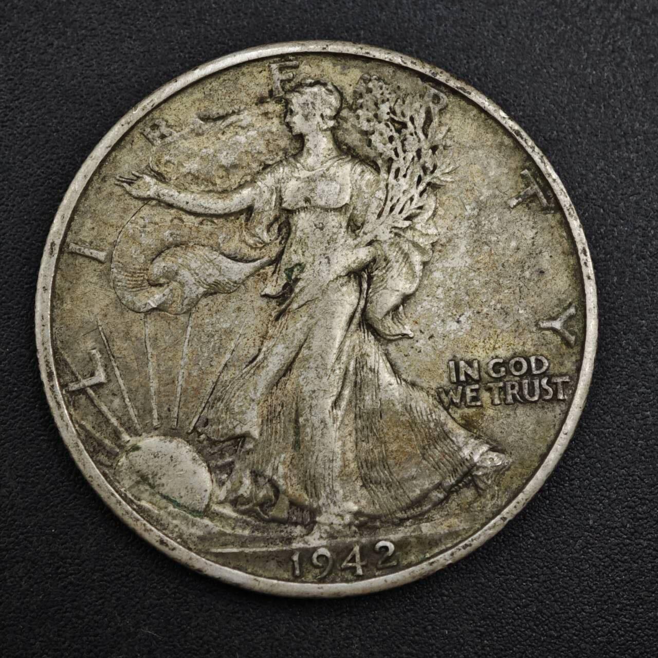 【淘币小摊】实时拍第八百一十五拍   银币套币场   满百包邮可预留二周 每周一统一发货   美国1942年行走半美元银币