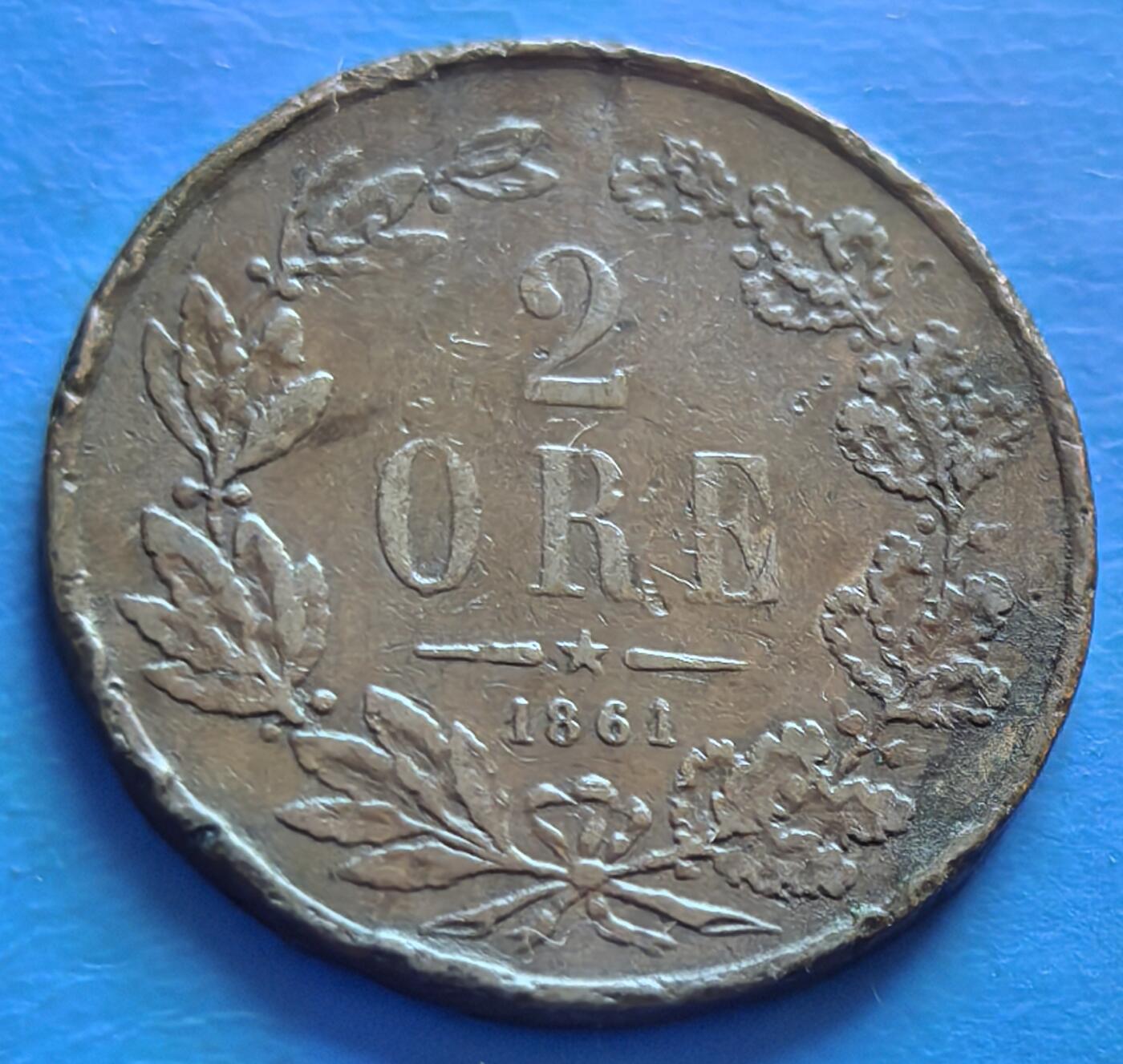 外国优质老铜币银币，周六九点倒数截拍，满百包邮，可寄存半年，喜欢朋友微信扫描二维码可直接参拍 瑞典1861年2欧尔