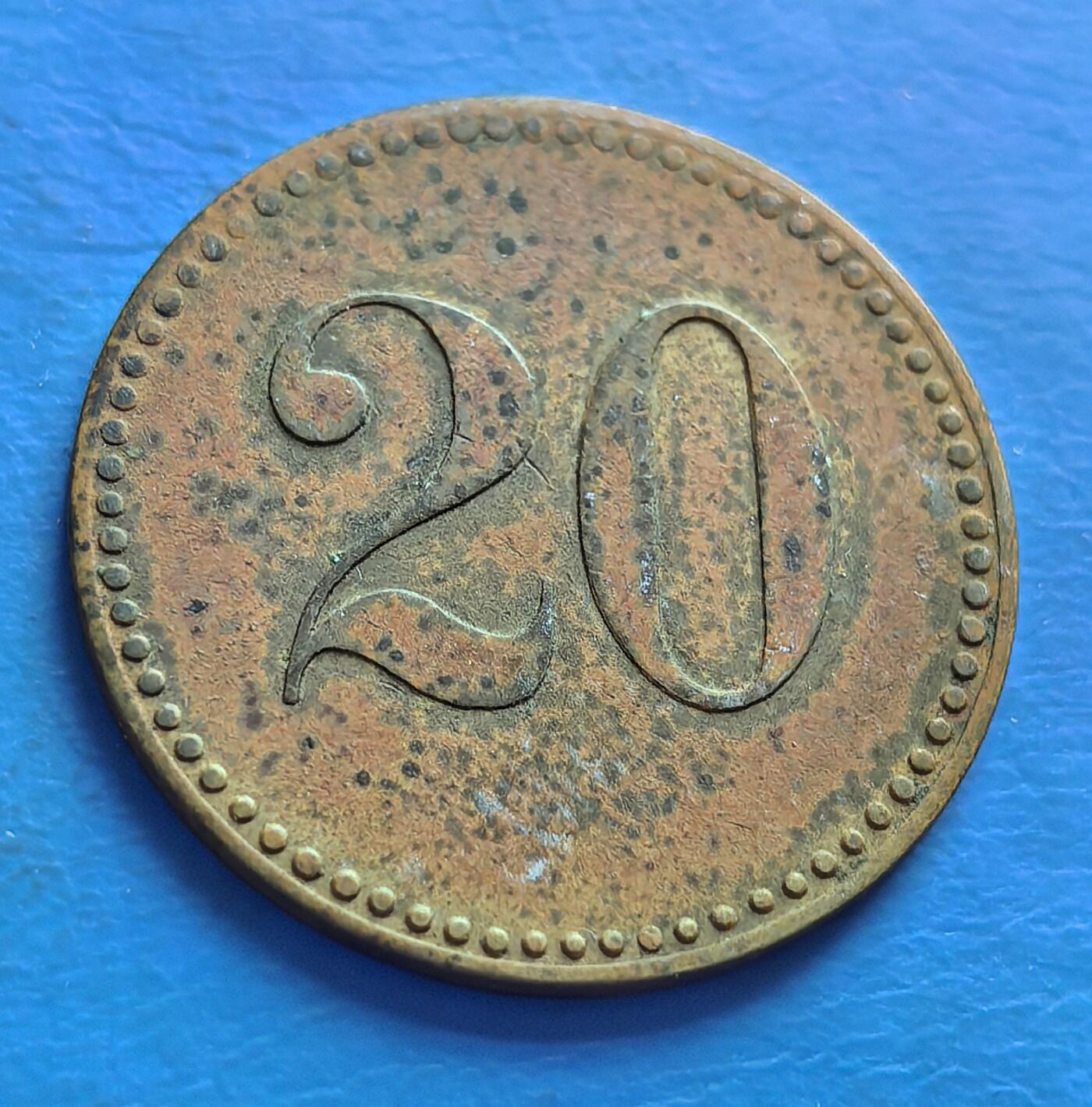 外国优质老铜币银币，周六九点倒数截拍，满百包邮，可寄存半年，喜欢朋友微信扫描二维码可直接参拍 少见德国华尔兹罗森20芬尼