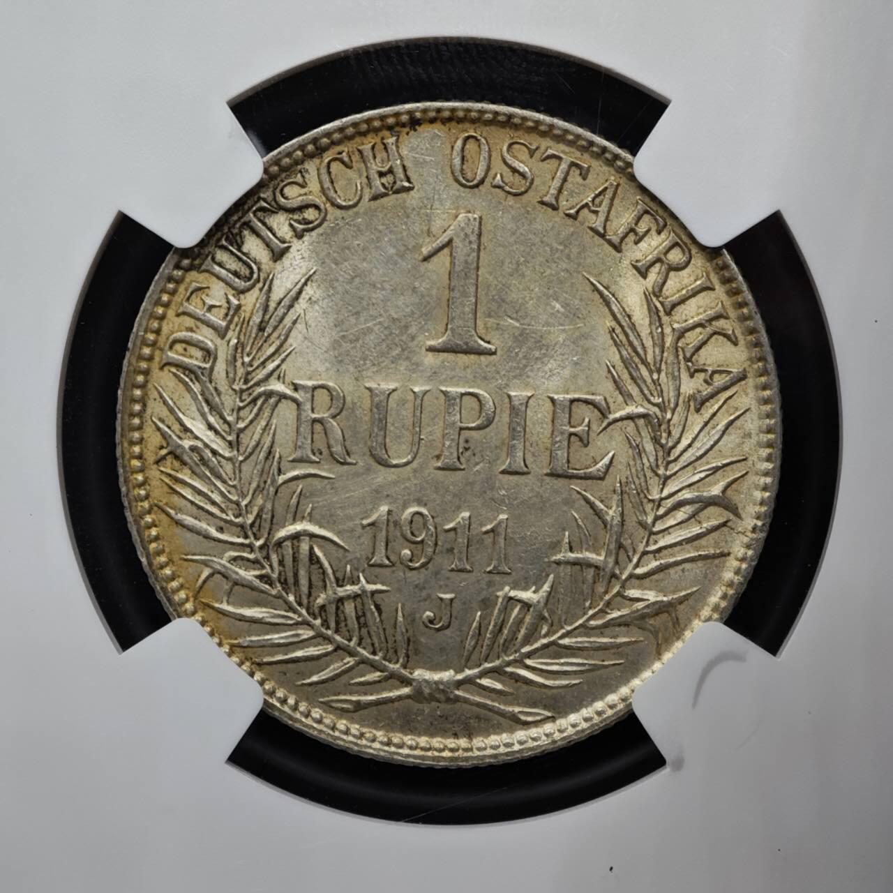 【淘币小摊】实时拍第八百一十五拍   银币套币场   满百包邮可预留二周 每周一统一发货   德属东非1911年1卢比银币 NGC UNCD