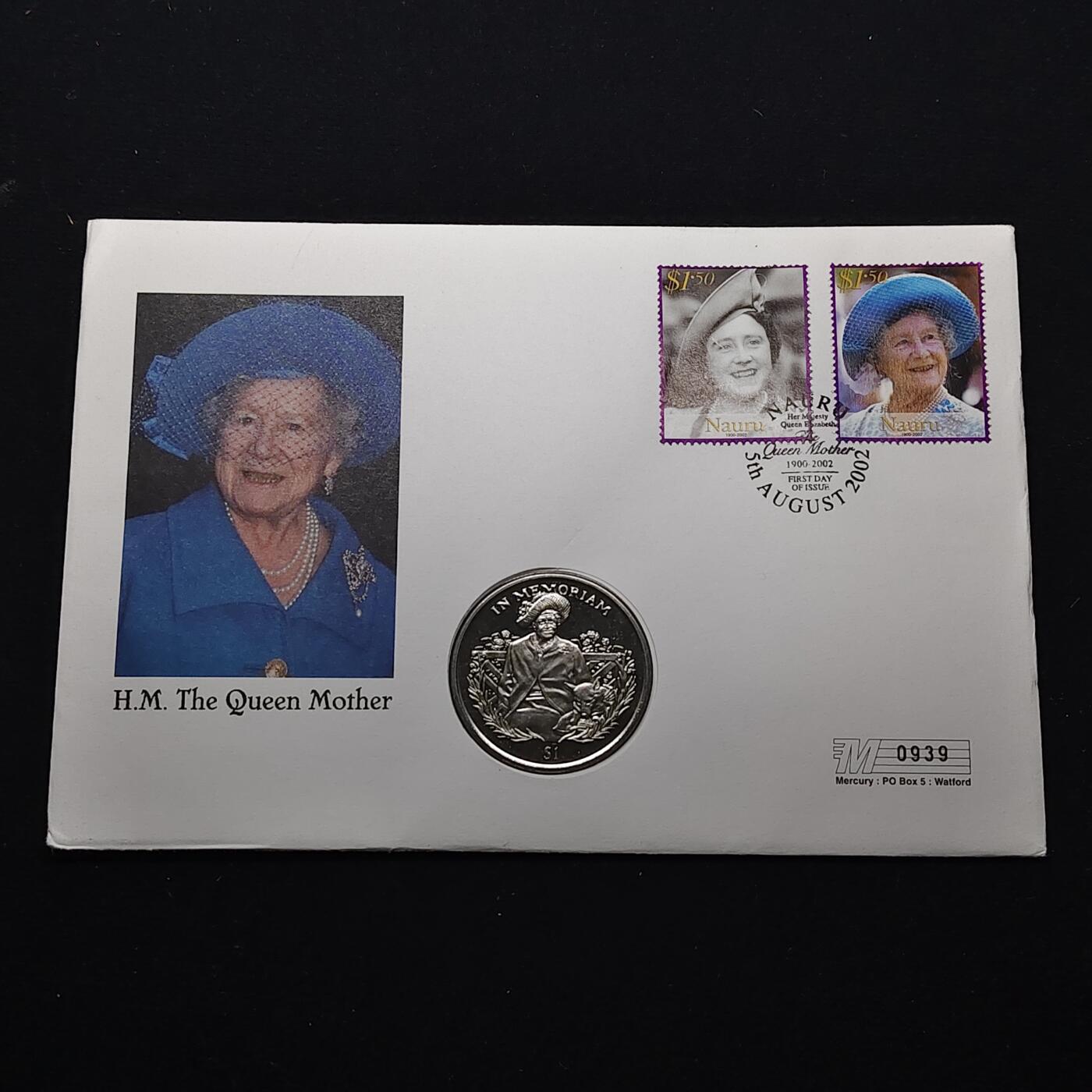 【全场包邮】纯粹捡漏拍482场（免费代拍第19场）-币封+套装+富兰克林（注意佣金） 【邮币封】塞拉利昂2002年1元纪念伊丽莎白皇太后克朗型纪念币邮币封