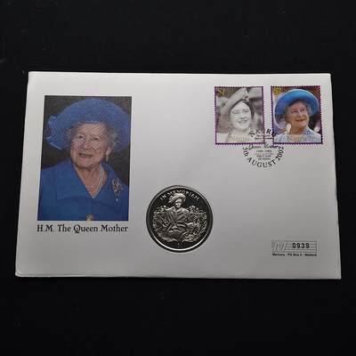 【全场包邮】纯粹捡漏拍482场（免费代拍第19场）-币封+套装+富兰克林（注意佣金） - 【邮币封】塞拉利昂2002年1元纪念伊丽莎白皇太后克朗型纪念币邮币封