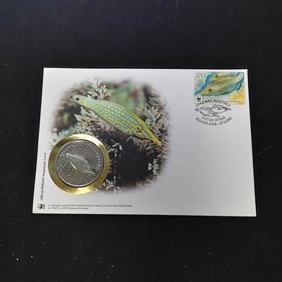 【全场包邮】纯粹捡漏拍482场（免费代拍第19场）-币封+套装+富兰克林（注意佣金） - 【邮章封】WWF世界自然基金会易危尖吻鲀邮章封