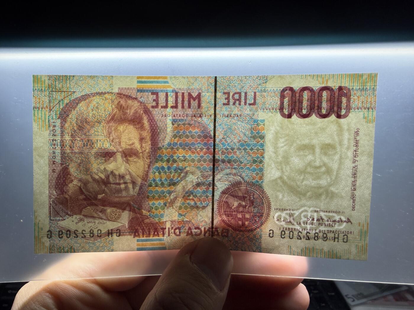 2025年集古藏今外币拍卖第十期-第10场—（总第290拍-纸币专场），本期拍完结算一次，发货时间2-3天，休息几天后继续新的一期拍卖。 1990年意大利1000里拉