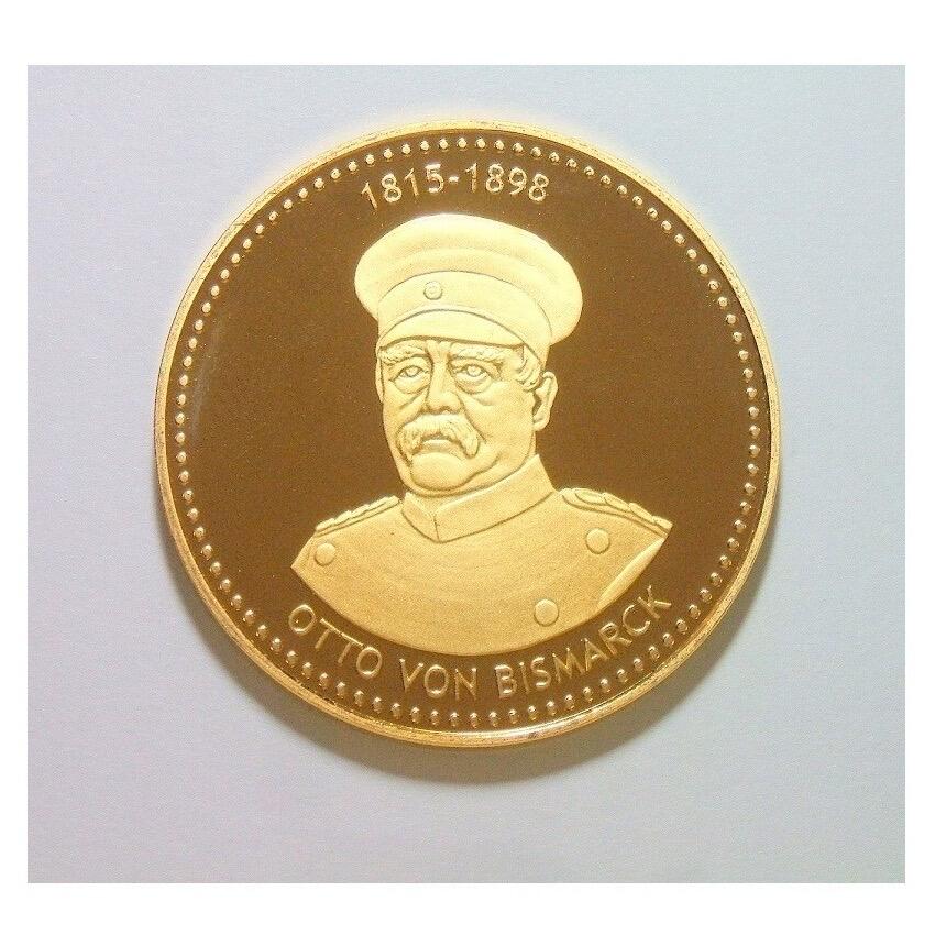德国铁血宰相俾斯麦 高浮雕精制大镀金章 40MM