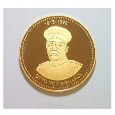 德国铁血宰相俾斯麦 高浮雕精制大镀金章 40MM - 德国铁血宰相俾斯麦 高浮雕精制大镀金章 40MM