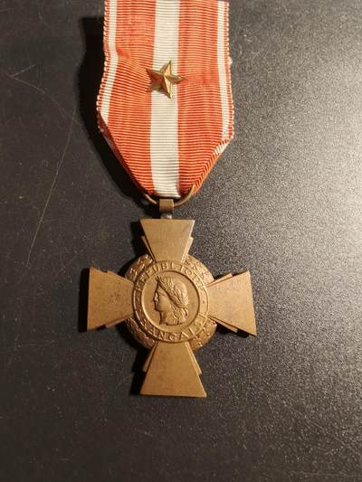 老王徽章第167期 - 法国海外行动版战斗十字奖章     一颗铜星勋饰