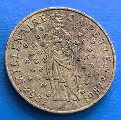 外国优质老铜币银币，周六九点倒数截拍，满百包邮，可寄存半年，喜欢朋友微信扫描二维码可直接参拍 - 法国1987年10法郎纪念币