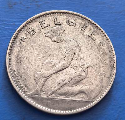 外国优质老铜币银币，周六九点倒数截拍，满百包邮，可寄存半年，喜欢朋友微信扫描二维码可直接参拍 - 比利时脱袜女神1922年1法郎