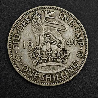 【淘币小摊】实时拍第八百一十四拍   散币场   满百包邮可预留二周 每周一统一发货   - 英国1940年乔治六世一先令银币