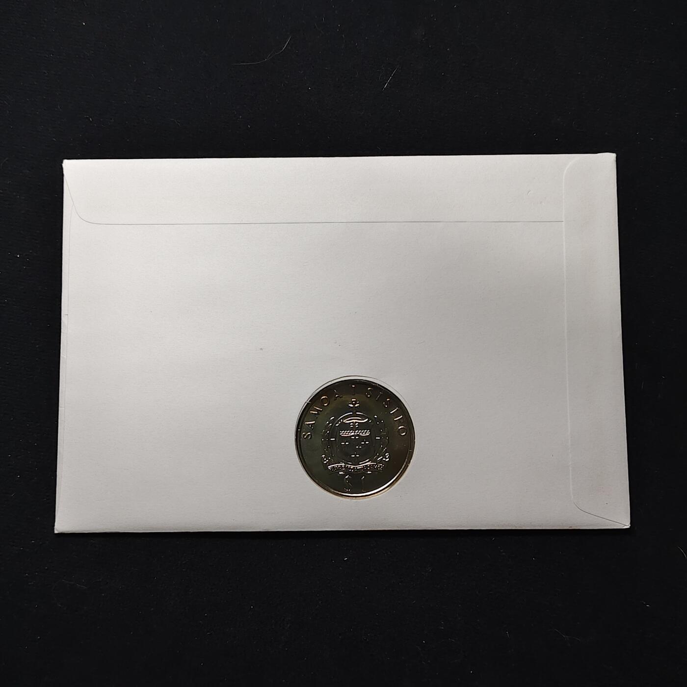 【全场包邮】纯粹捡漏拍482场（免费代拍第19场）-币封+套装+富兰克林（注意佣金） 【邮币封】萨摩亚1992年1元女王登基40周年克朗型纪念币邮币封