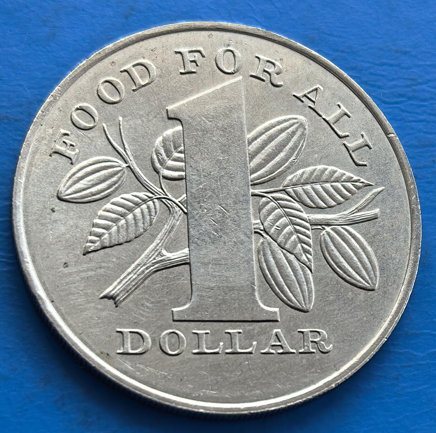 外国优质老铜币银币，周六九点倒数截拍，满百包邮，可寄存半年，喜欢朋友微信扫描二维码可直接参拍 特立尼达和多巴哥1978年FAO纪念币